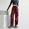 Women's Spring and Autumn New Skinny Straight Parachute Pants Loose High Waist Wide Leg Sweatpants Sweatpants
