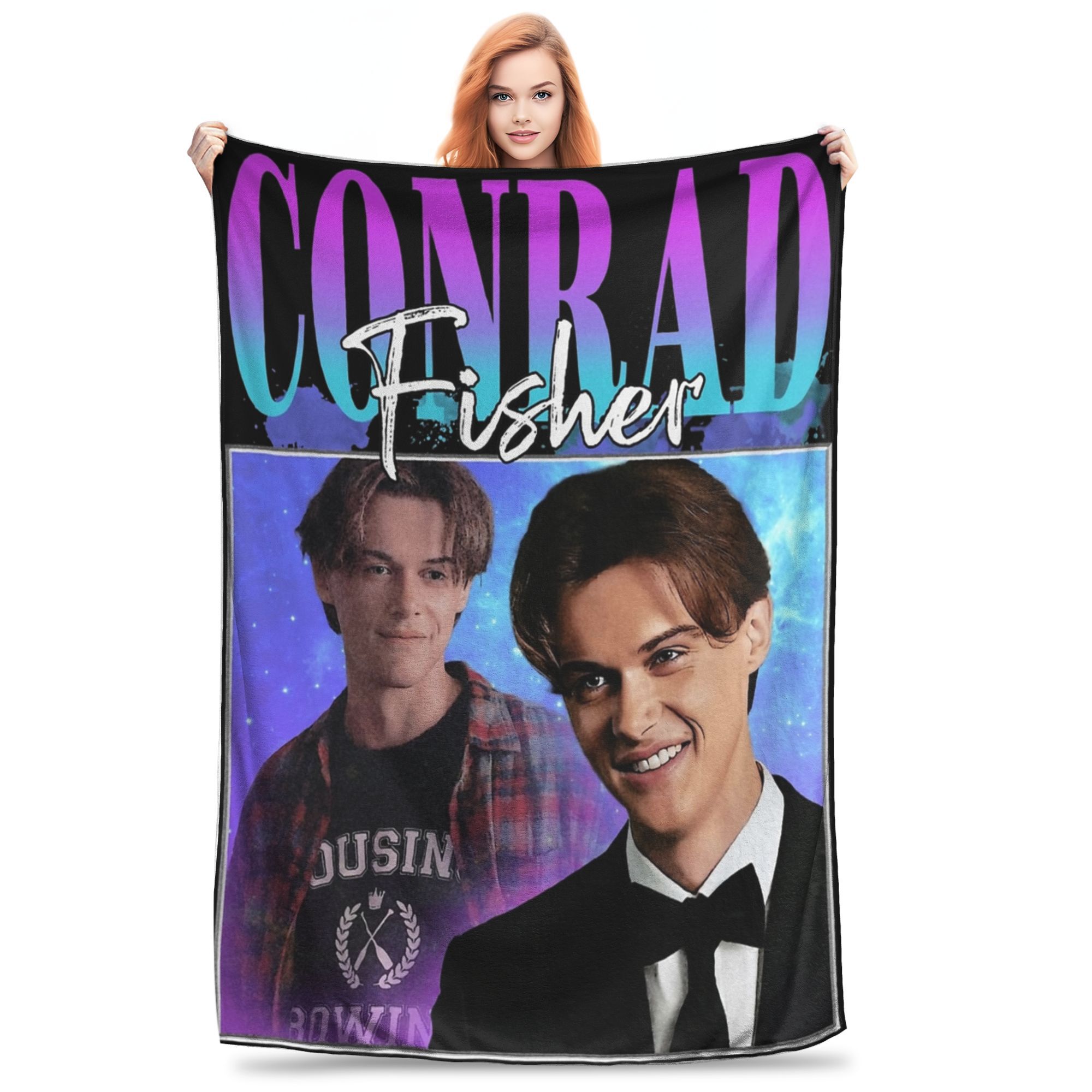 

Super Soft Conrad Fisher Turned Pretty Throw Blanket Premium Flannel Fleece Summer Movie Beach Bed Blanket Cozy Plush Blankets 75x90cm