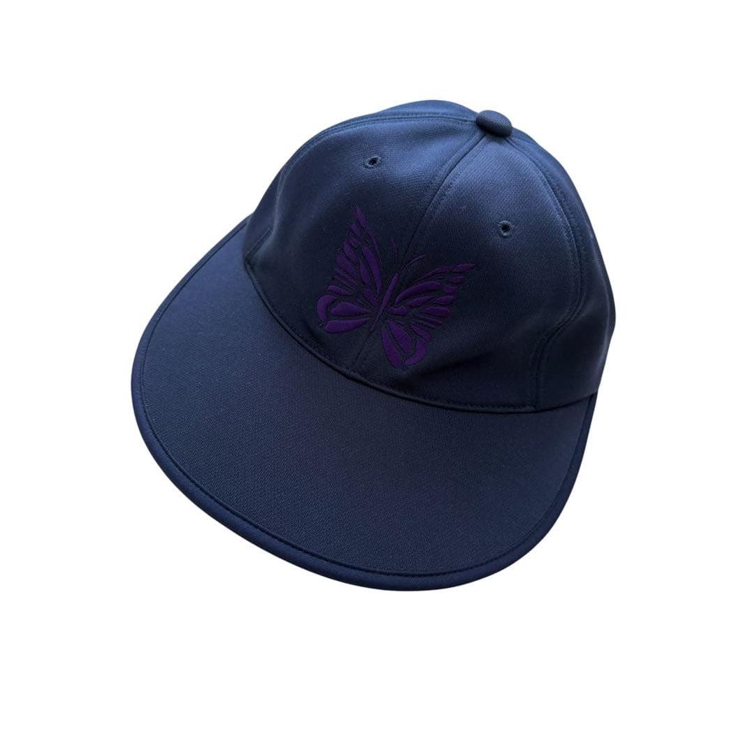 Used NEEDLES Papillon embroidery cap navy