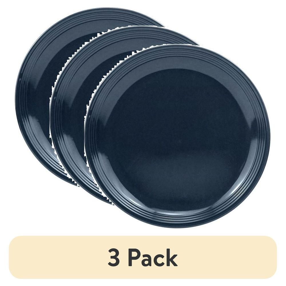 

(Набор из 3 штук Круглая обеденная тарелка Chiara Stoneware темно-синяя 10,5 United States