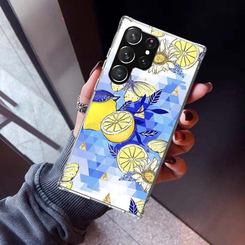 

Mediterranean Lemon Phone Case For Samsung Galaxy S23 S24 S25 Edge S26 Ultra S22 + S21 Plus S20 FE Cover Silicone Print Shell Ga Samsung S22 Plus