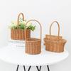 Handwoven Storage Basket Vegetable Flower Plant Hand Baskets Rattan Snack Bread Picnic Basket Desktop Sundries Organizer