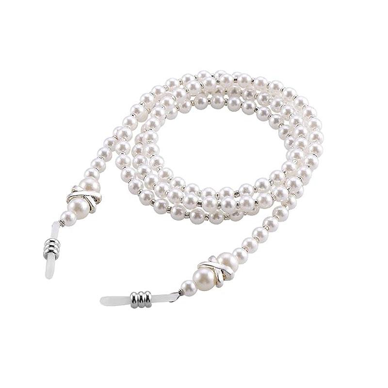 

Pearl glasses chain for women, fashionable and simple glasses, fixed strap with anti slip hanging rope, decorative hanging chain белый