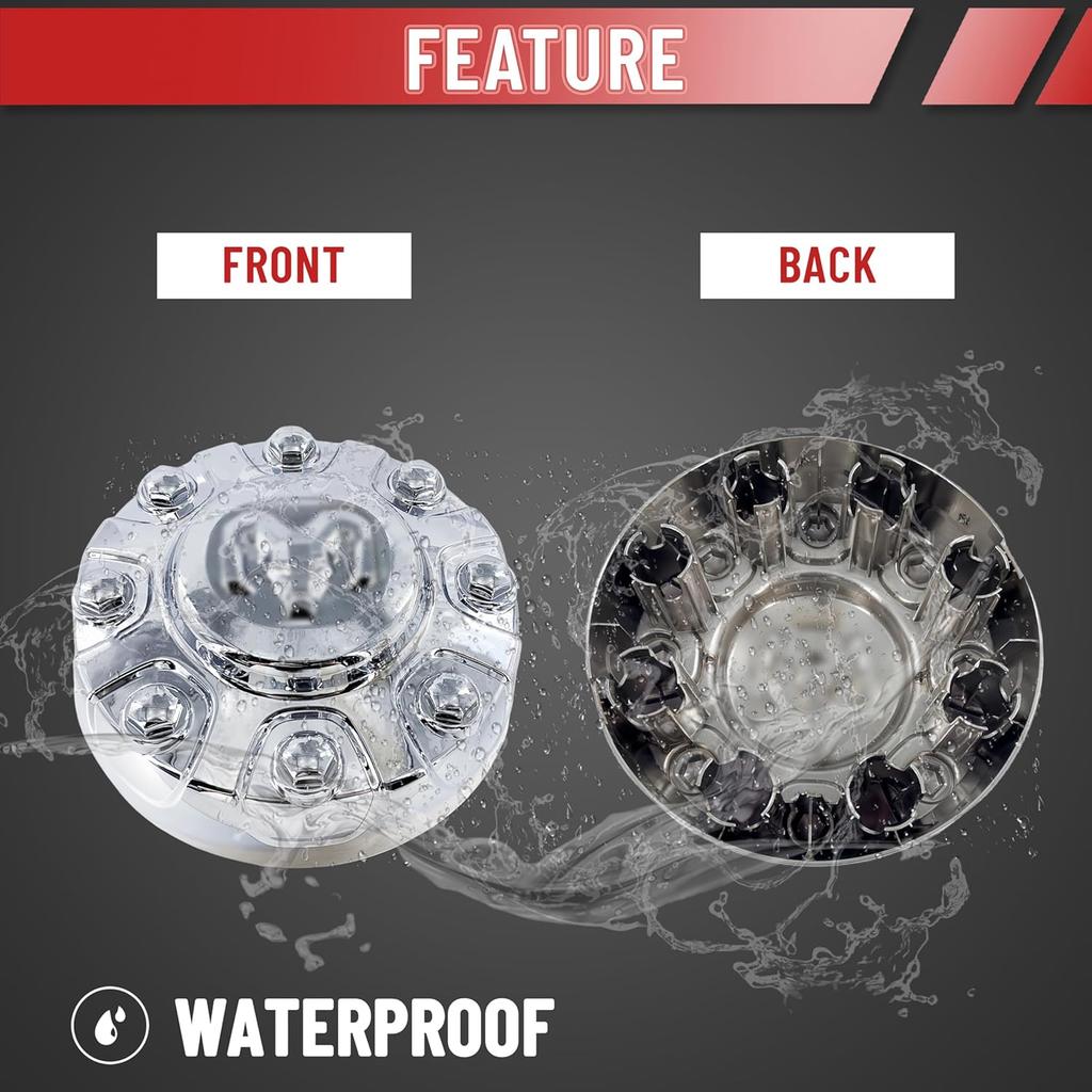 Fanchants 8.5 inches Hub Caps 1 pc Compatible with -2024 Dodge Ram 2500 3500 SRW Pickup, Wheel Center Caps, Center Caps for Rims, 6PG02TRMAB/C,