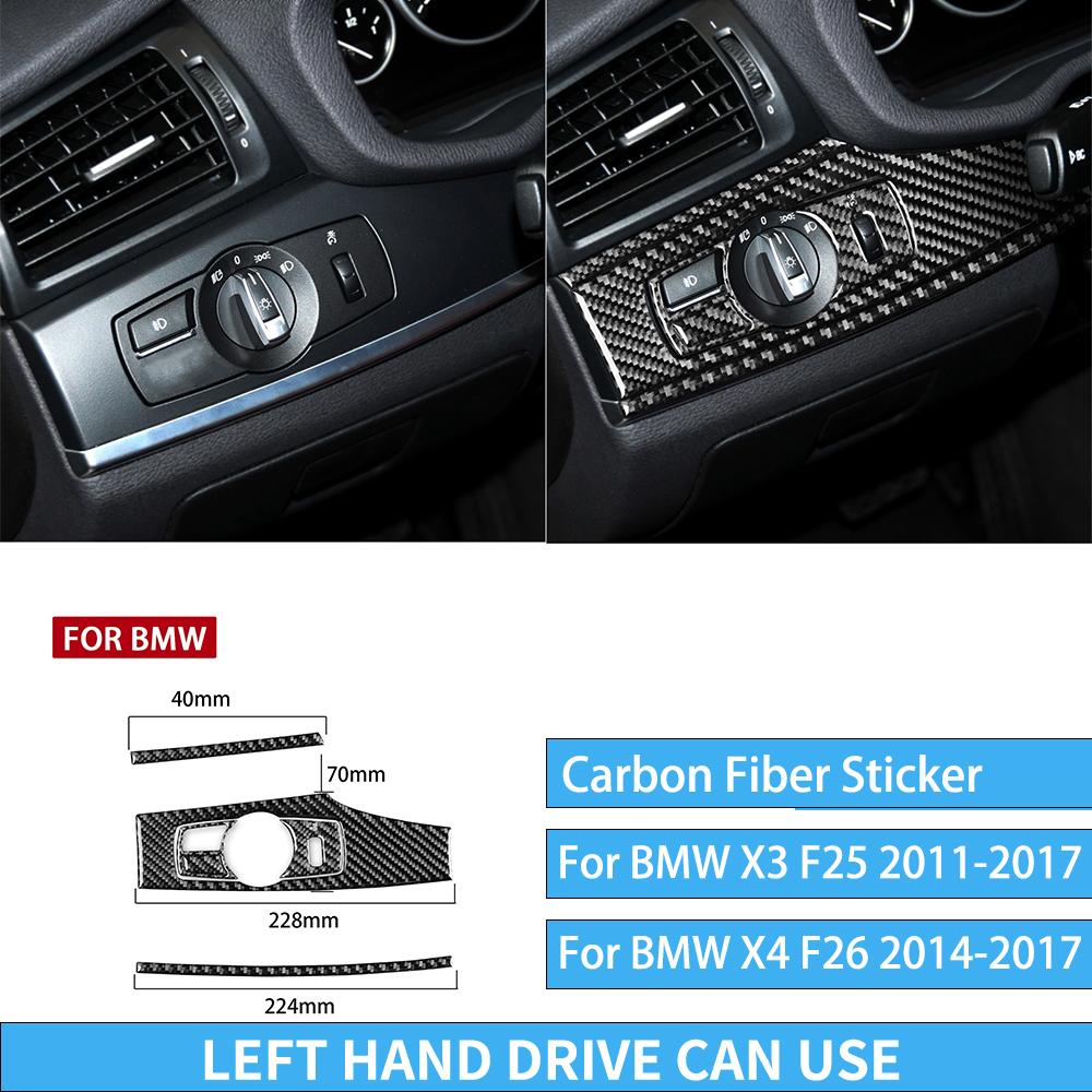 For BMW X3 F25 2011-2017 For X4 F26 2014-2017 Accessories Interior Dashboard Gear Outlet Full Set Kit Carbon Fiber Cover Sticker