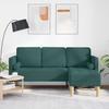 Sofa Set with Cushions Dark Green Polyester