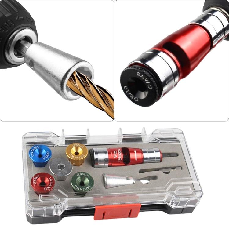 Wire Stripper Aluminum 1.5/2.5/4.0/6.0/10 Stripping Tool Fast Wire Twisting Tool for Drill Electrical Wire Twisting Tool