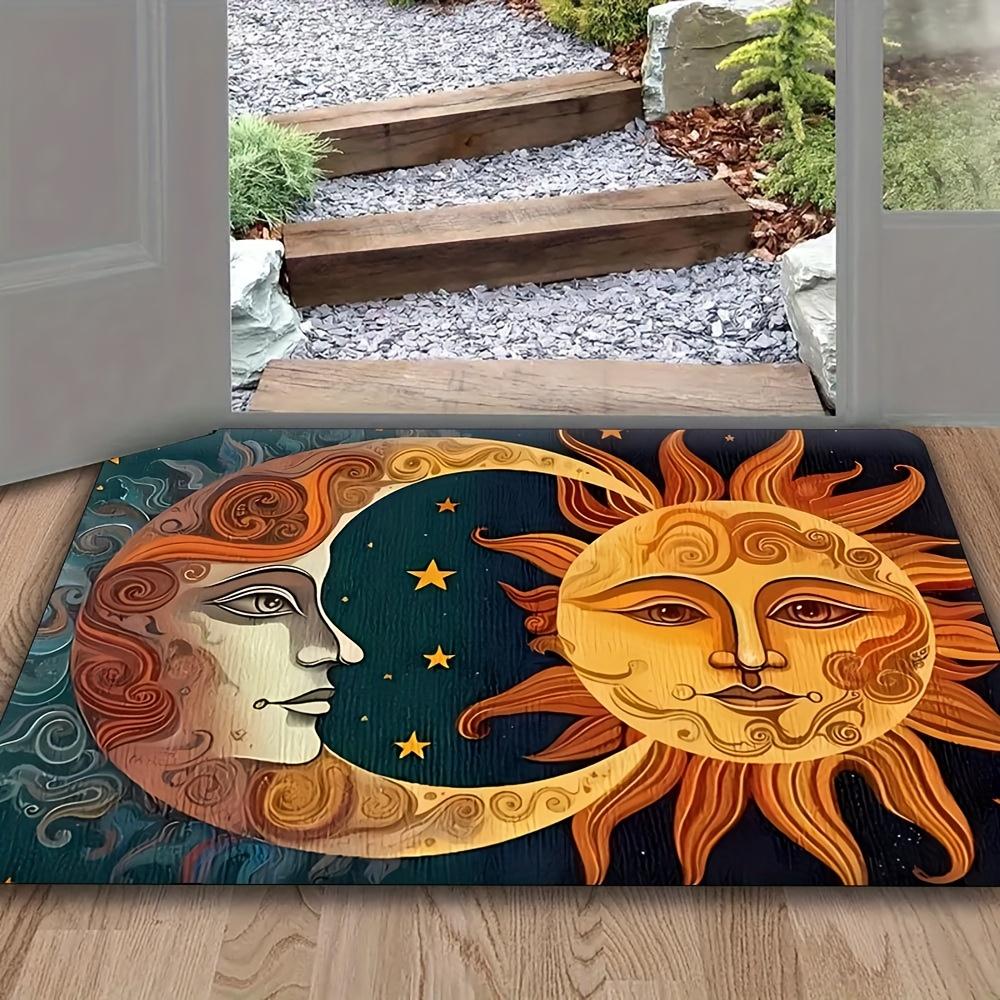 

Sun & Moon Face Rug – Celestial Art Design, Soft Flannel Mat for Entryway, Living Room, Bedroom 40x60cm 40x60cm16x24in