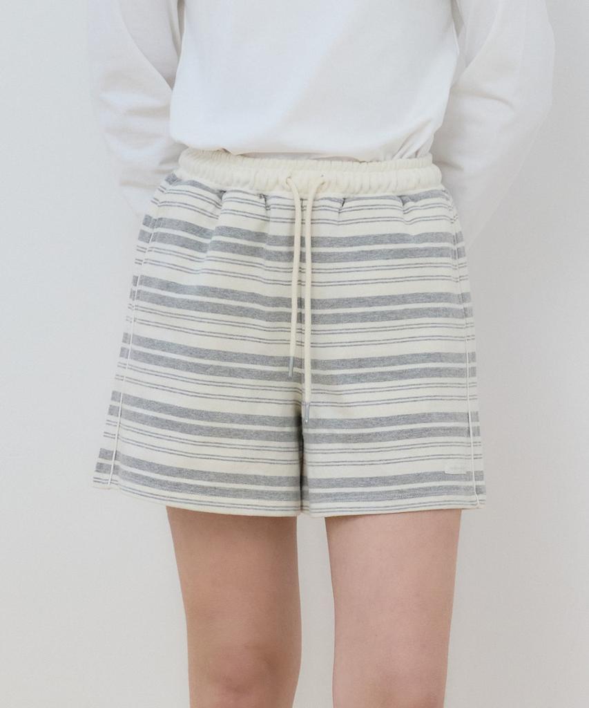 OURHOPE Pico Stripe Sweat Shorts - Grey
