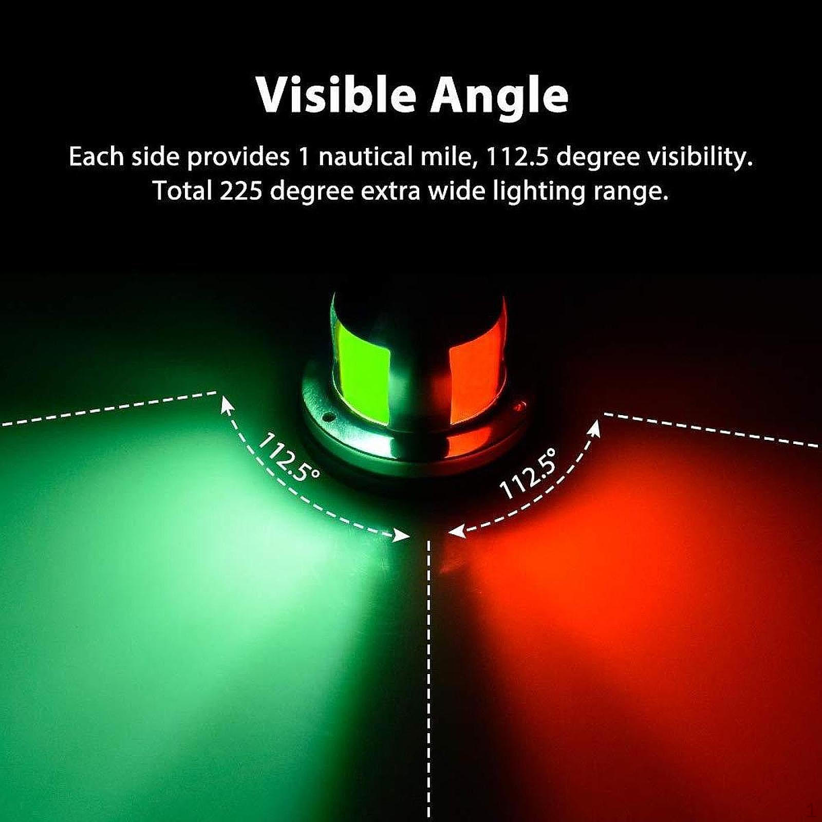 

12 В Морской навигационный огонь Водонепроницаемый фонарь для рыбацких каяков и парусных лодок Red Green