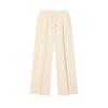 Original Comfortable Soft Warm Loose Knit Sports Pants Women Bottoms Egrets-White F71W449601F-WT