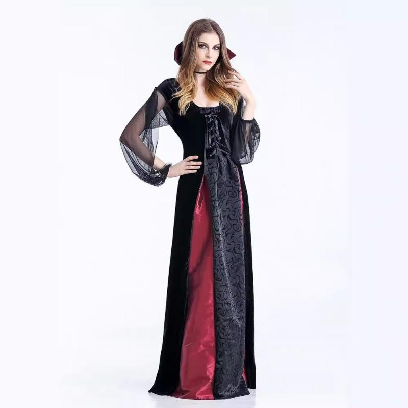 Halloween Adult Costume Vampire Witch Queen Long Dress Party Uniform DS Costume