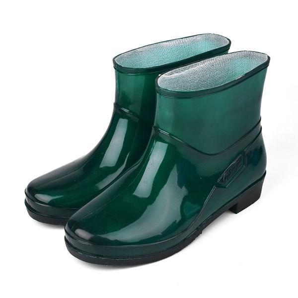 Feerldi Purple Women Waterproof boots Low Heels Colorful Polka Dot Rain boots for women Plush Warm Water Shoes