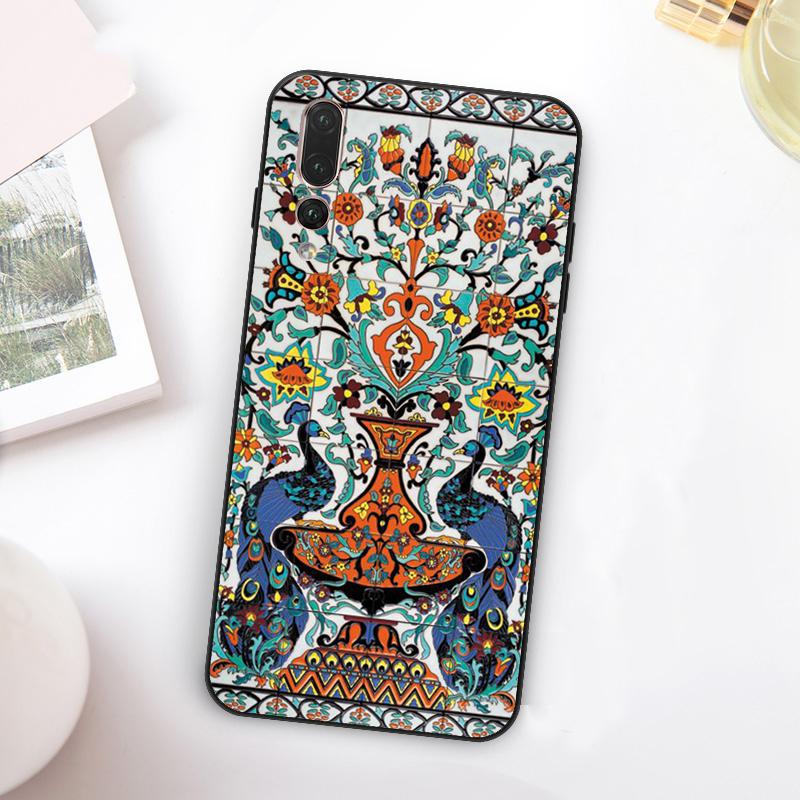 Ancient Floral Tiles For Huawei Nova Y73 Y72 Y90 Y70 Y60 Y91 Y61 12s 12i 11i 8i 9 10 SE P60 P30 Pro P40 Lite Case