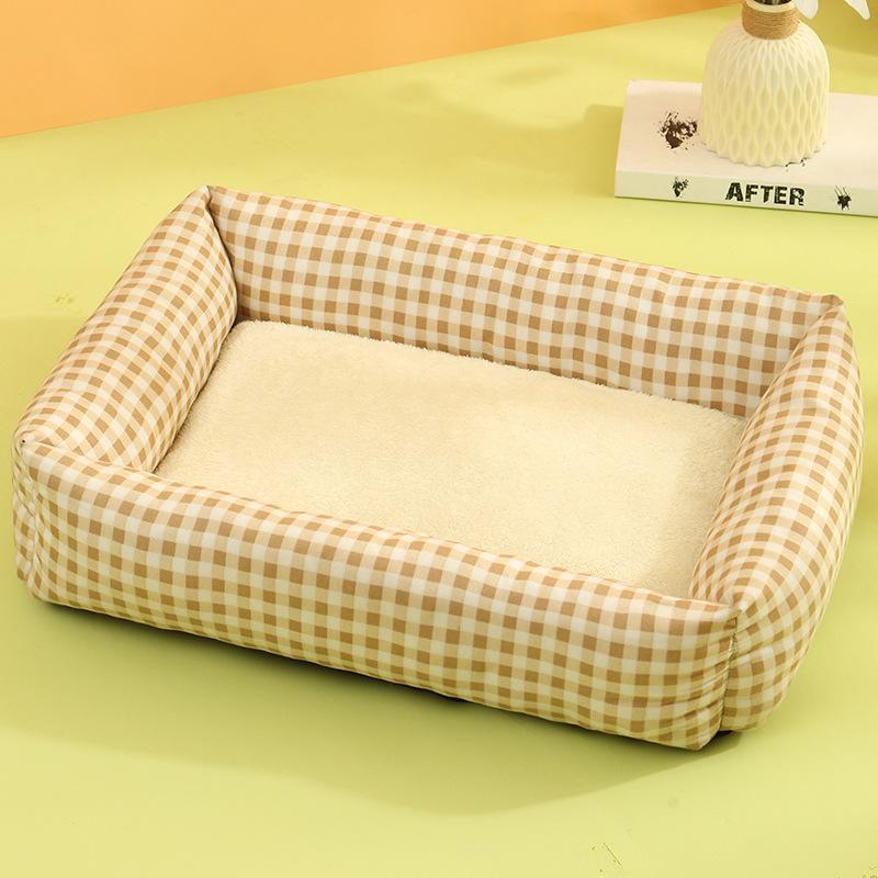 1pc Thick and Soft Pet Mat Semi Wrapped Small Dog Bed with High Rebound and No Collapse Cat Bed Large Space Increases Four Season Universal Pet Bed