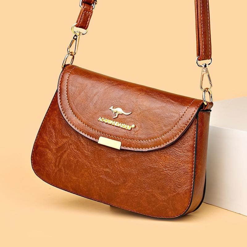 Textured mother bag women's new retro flip shoulder bag simple and fashionable shoulder oblique span small bag