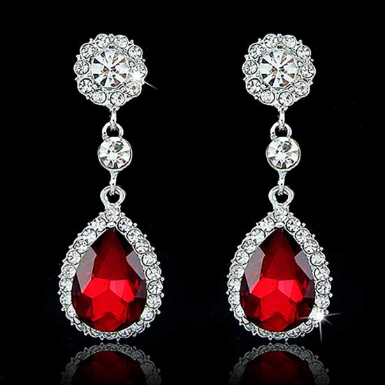 Women Luxury Water Drop Chandelier Earrings Rhinestone Ear Drops Jewelry for Daily Life