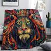 Lion Print Flannel Blanket, High Quality Comfortable for All Seasons, Home Decor, Warmth and Comfort, Perfect for Christmas Gifts