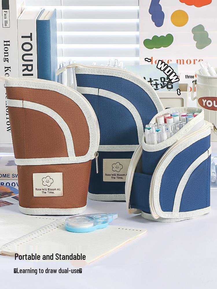 Teleskopiskt Multifunktionellt Pennskrin: Pennställ med stor kapacitet för studenter