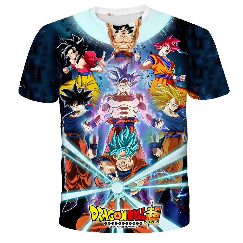2026 Summer Hot Sale T-Shirt Hot Sale Outdoor Training T-Shirt Cartoon Anime Dragon Ball Wukong Super Saiyan Image Boy Girl Top