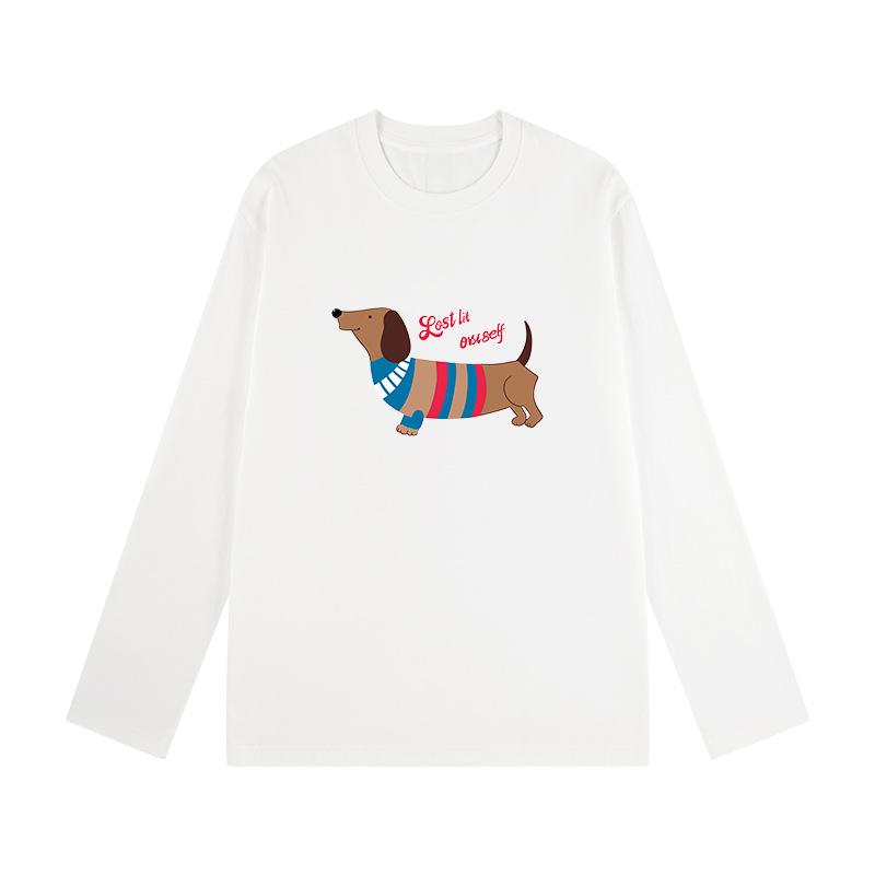 

2025 Autumn Women s Loose Korean Style Pure Cotton Long Sleeve Round Neck T-shirt with Unique Design M (100-115 lbs)