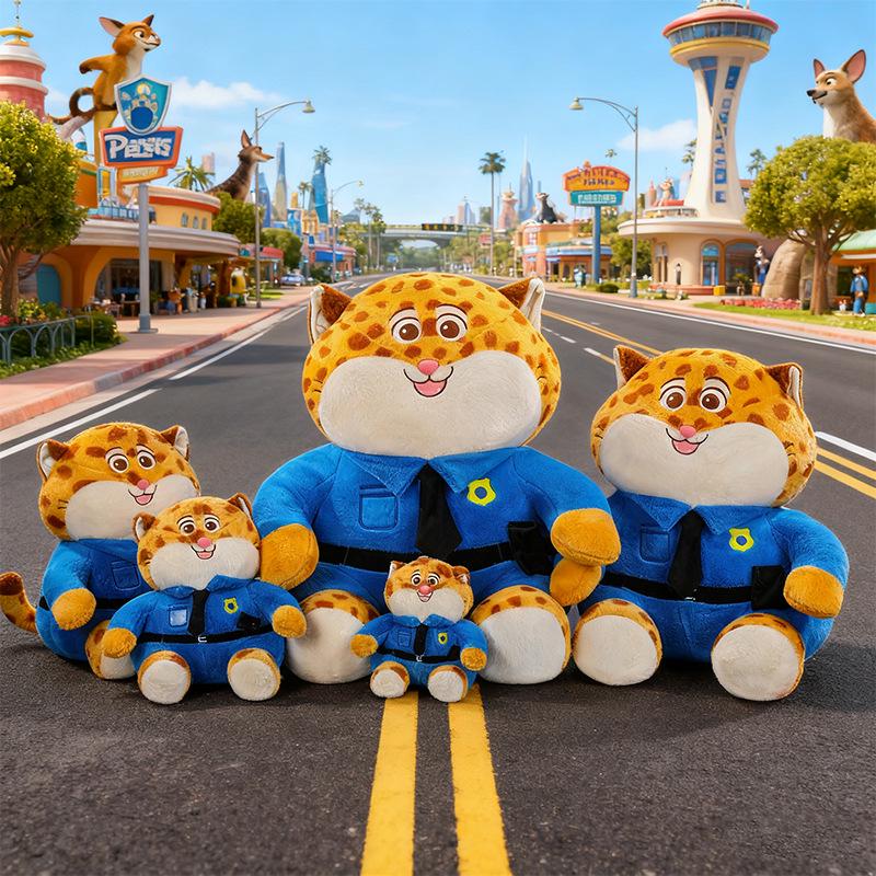Zootopia Judy and Nick Plush Toy Set - Chubby Fox and Leopard Police Officer Dolls