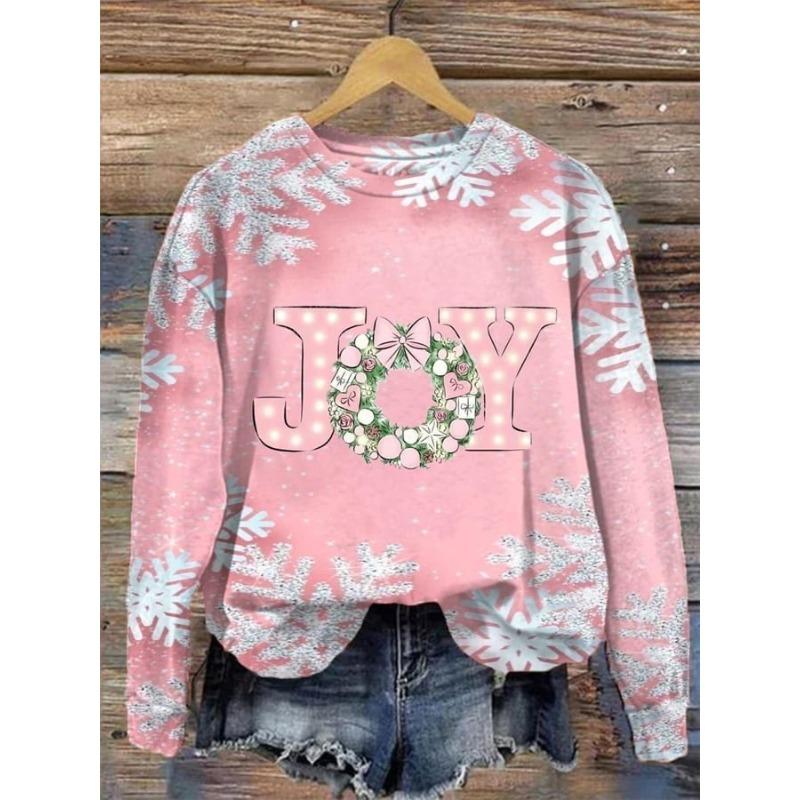 

Christmas Women s Plus Size Round Neck Pullover Comfortable Loose 3D Printed Cute Santa Claus Pullover 6XL