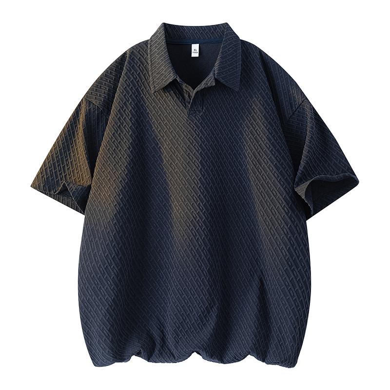 Polo Shirt Short-sleeved Men's Summer Loose Muscle Half-sleeved Retro Lapel T-shirt