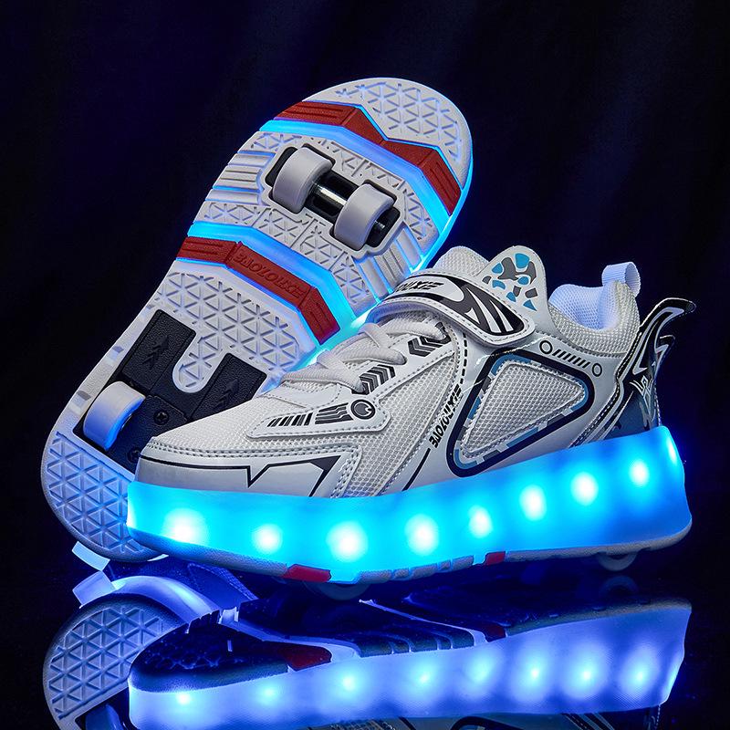 Kids' Mesh Running Shoes & Multi-Wheeled Roller Skates for Boys & Girls