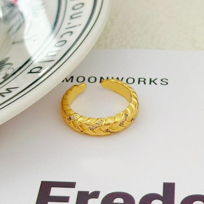 Italian Medieval Vintage Brushed Open Ring Niche High-End Exquisite Retro Personalized Ring