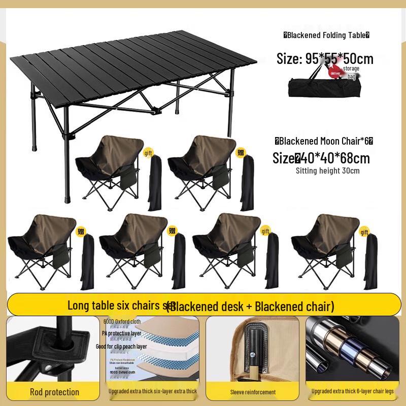 Kasiong Portable Outdoor Camping Table & Chair Sets