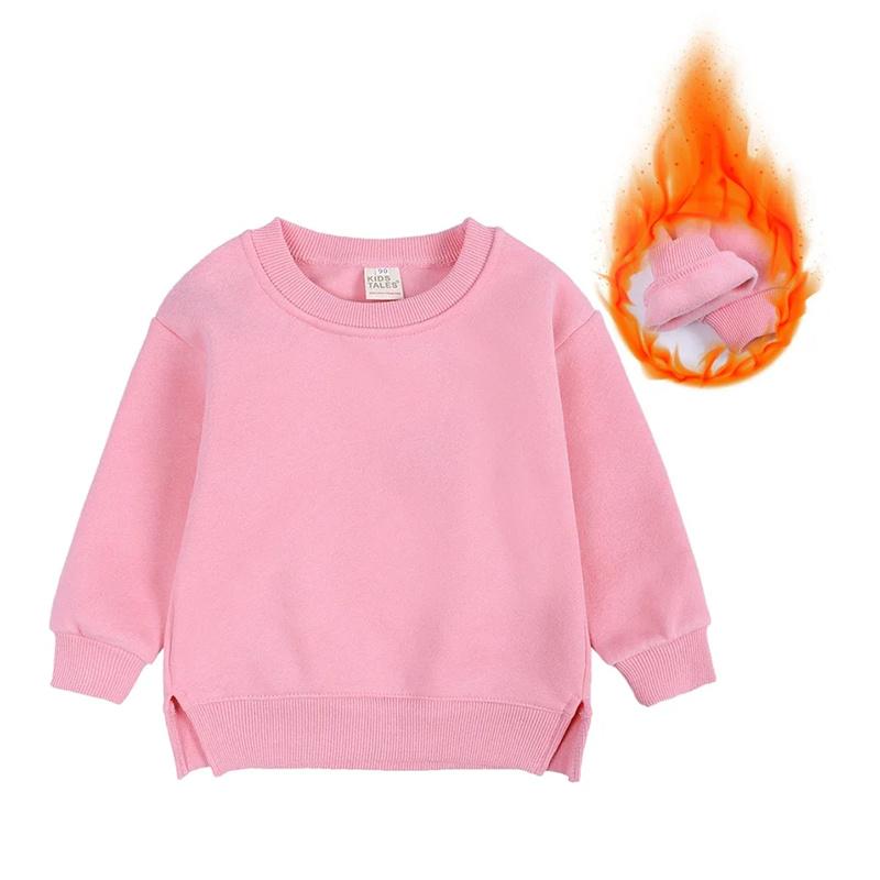 2026 Winter Autumn Hoodies Pullovers Kids Boys Girls Clothes Korean Baby Thicken Fleece Sweatshirt Children's Clothing 6M-7T