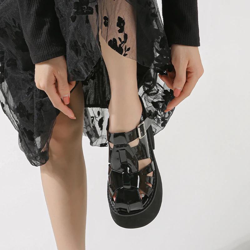 10cm Fashionable Thick Bottom Head Cover Large Size New Style Popular Women's Summer Outerwear Slippers Size 34-43 Zapatos Mujer