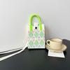 Mobile phone bag flower knitted bag niche versatile shoulder messenger bag trendy tote bag flower knitting