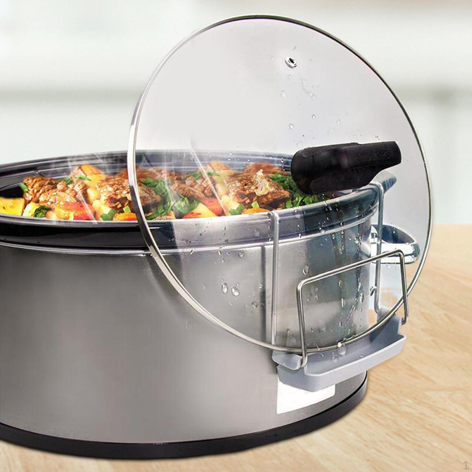 

Держатель крышки медленноварки, кухонный органайзер, простой в использовании, портативный, прочный, подставка для кастрюли, подставка для хранения белый