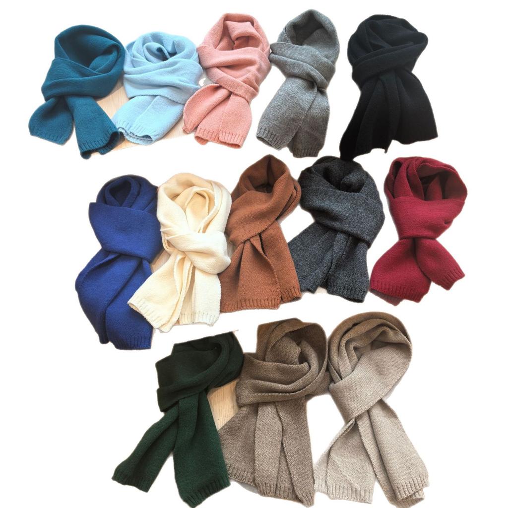 New solid color arctic velvet scarf women's autumn and winter Korean version college style simple cycling warm windproof scarf wholesale