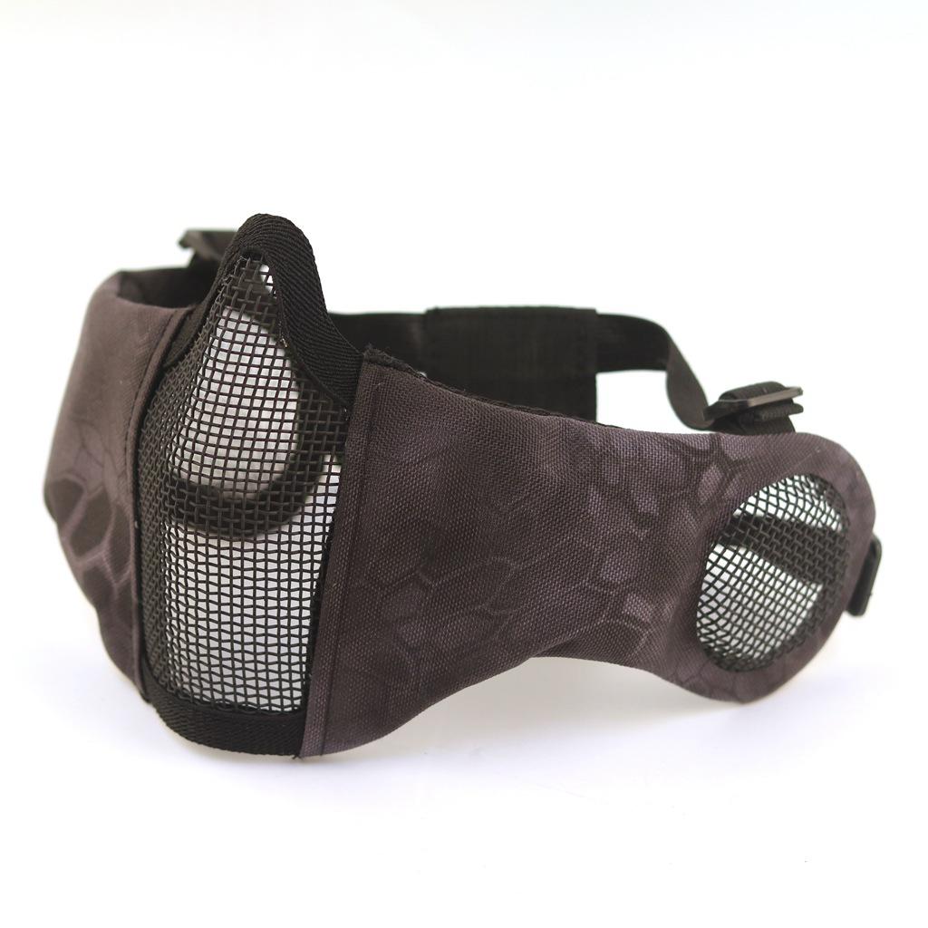 Nouveau Masque Tactique Respirant en Maille d'Acier V14 Demi-Visage pour Wargame CS Entraînement au Combat en Extérieur