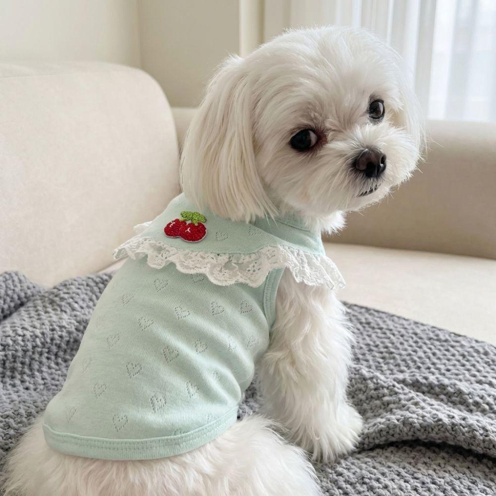 Breathable Puppy T-Shirt Thin Soft Pet Outfits Comfortable Fit Dog Lace Vest Photography