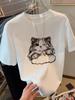 Summer White T Shirts New Trendy Women's Streetwear Unique Small Top Korean Loose Round Neck Casual Tops