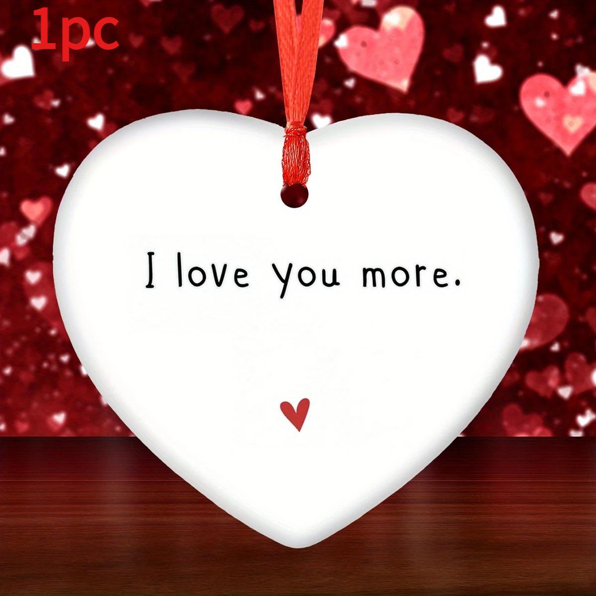 

1pc 2D Flat Elegant Acrylic Heart Pendant - I Love You More Valentine S Day, Christmas & Anniversary Romantic Decoration