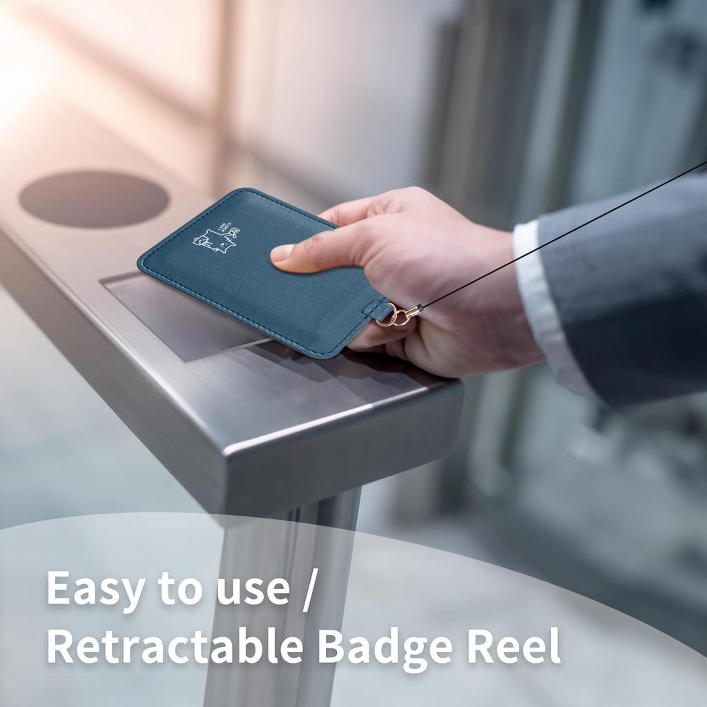 ekax ID Card Name Neck Holds 2 Vertical Retractable Adjustable Employee ID Card Commuter Pass Pass Case Cat Dark Holder, Holder, Strap, Cards, Design,