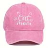 Vintage Embroidery Cat Mom Baseball Cap Women Adjustable Outdoor Sunscreen Sun Hat Classic Washed Cotton Duck Tongue Hats Gorras