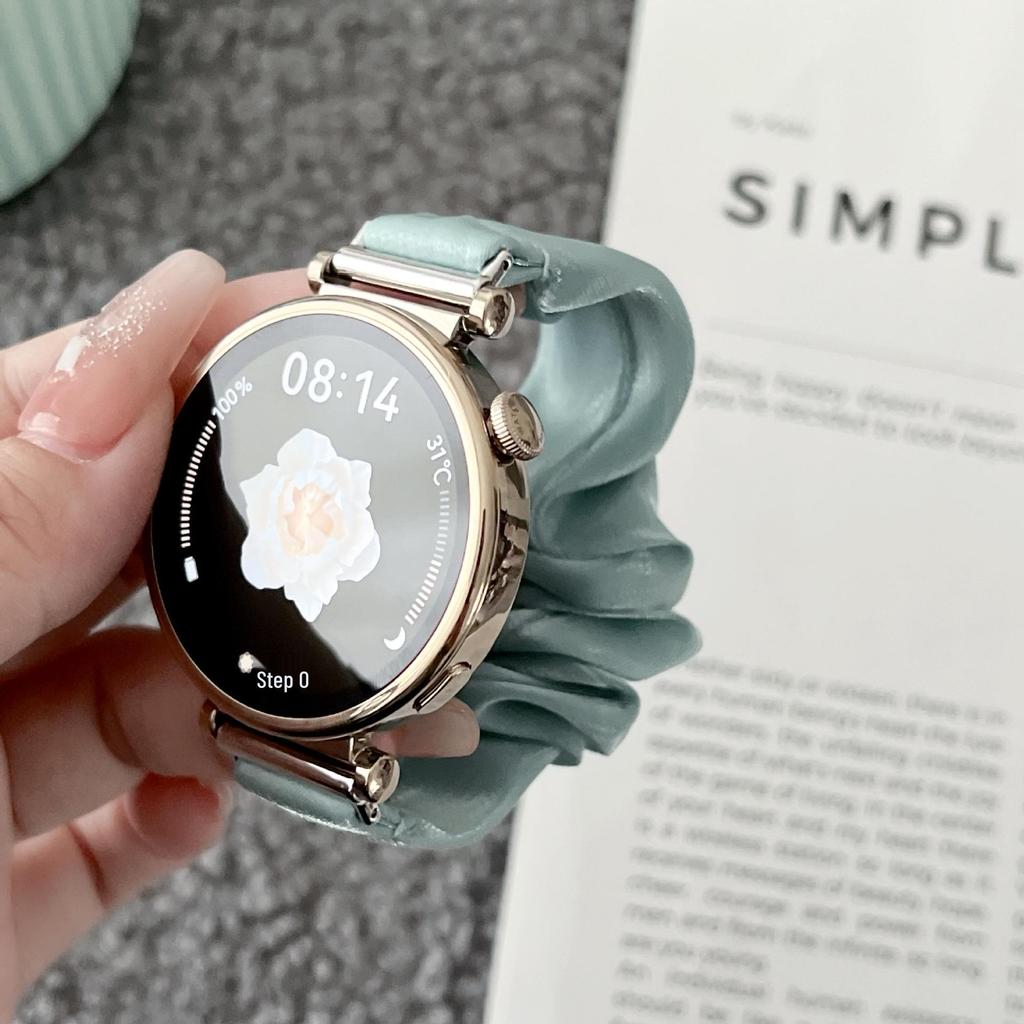 Chiffon Ice Silk Scrunchie Strap for Samsung/Moto/Apple/Huawei 18-22mm Watch