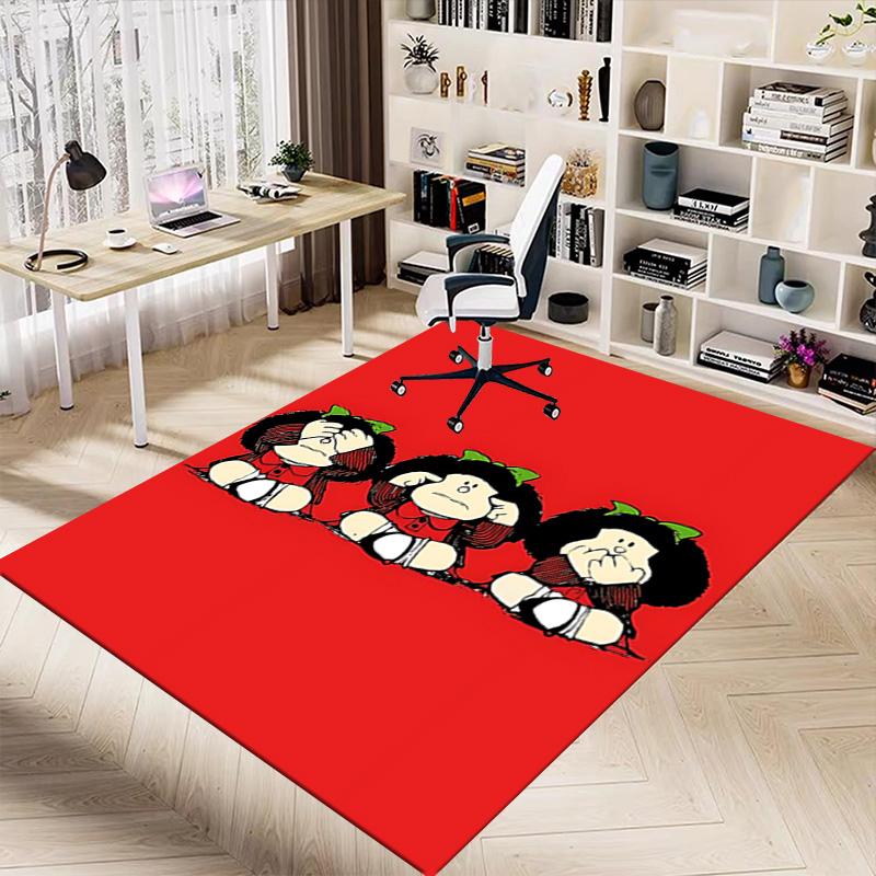 1pc Mafaldas Adventures Comics Carpet for Playroom Bedroom Living Room Sofa Home Decor,kids Game Area Rug Non-slip Floor Mat Y73029