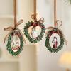 Christmas Tree Decorations Resin Christmas Wreath Pendant Signs Decor Festive Retro Pendant For Party Patio Outdoor Holiday