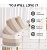 Rectangular Woven Storage Basket with Hollow Handles for Laundry and Toys