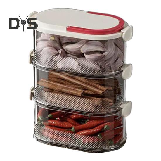 Spice Storage Box Seasoning Jar Food Grade BPA Free Large Capacity Transparent Stackable Sealed Spice Organizer