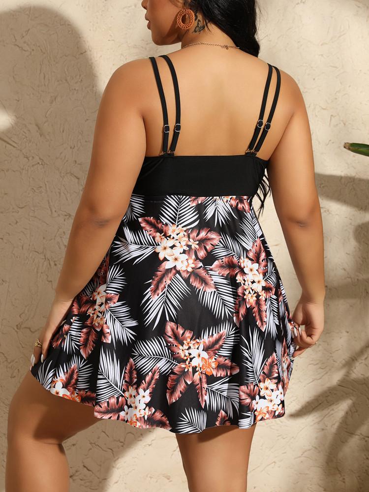 Tankini Plus Size Swimsuit Woman 2025 Bikini Set Two-Piece Swimwear Women Bathing Suit Beachwear Swimdress Monokini 5XL