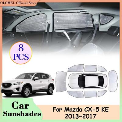 Mazda CX-5 KE 2013~2017 için Tam Kapsamlı Güneşlikler Arka Yan Camlar Güneşlik Perdeler Araba UV Önleyici Ön Cam Kılıfı Aksesuarları