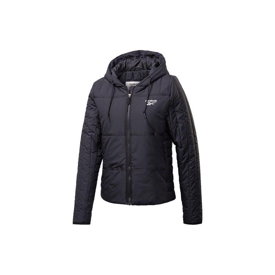 

Reebok Хлопковая спортивная куртка с капюшоном и молнией для бега Женские куртки Черный FT0652 M